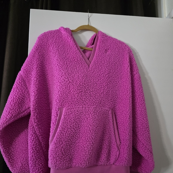 PINK Victoria's Secret Fuchsia Sherpa Hoodie - Picture 1 of 3